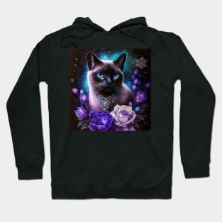 Galactic Floral Burmese Cat Hoodie